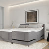 Elektrische boxspring Sergio - Stof - Luxe 7 zone matrassen - Complete set met bediening en gratis topmatras - Antraciet (96)