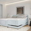 Elektrische boxspring Sergio - Stof - Luxe 7 zone matrassen - Complete set met bediening en gratis topmatras - Blauw (72)
