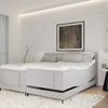 Elektrische boxspring Sergio - Stof - Luxe 7 zone matrassen - Complete set met bediening en gratis topmatras - Grijs (91)