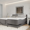 Elektrische boxspring Sergio - Stof - Luxe 7 zone matrassen - Complete set met bediening en gratis topmatras - Zwart (100)