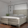 Premium boxspring Lucca - MattVelvet - Luxe 7 zone matrassen- Complete set met gratis topmatras - Beige (09)