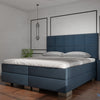 Premium boxspring Lucca - MattVelvet - Luxe 7 zone matrassen- Complete set met gratis topmatras - Blauw (72)