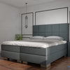 Premium boxspring Lucca - MattVelvet - Luxe 7 zone matrassen- Complete set met gratis topmatras - Blauwgrijs (MattVelvet)