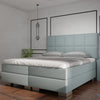 Premium boxspring Lucca - MattVelvet - Luxe 7 zone matrassen- Complete set met gratis topmatras - Lichtgrijs (MattVelvet)