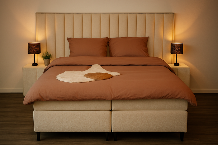 Boxspring Retro XL Special Edition - Beige - Luxe 7 zone matrassen- Complete set met gratis topmatras