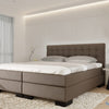 Boxspring Palencia - Kunstleer- Luxe 7 zone matrassen - Complete set met gratis topmatras - Bruin (924)