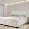Boxspring Palencia - Kunstleer- Luxe 7 zone matrassen - Complete set met gratis topmatras - Wit (920)