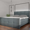 Premium boxspring Toledo - MattVelvet - Luxe 7 zone matrassen - Complete set met gratis topmatras - Blauwgrijs (MattVelvet)
