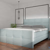 Premium boxspring Toledo - MattVelvet - Luxe 7 zone matrassen - Complete set met gratis topmatras - Lichtgrijs (MattVelvet)