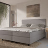 Boxspring Potenza - Stof - Luxe 7 zone matrassen - Complete set met gratis topmatras - Grijs (91)