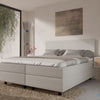 Boxspring Potenza  - kunstleer - Luxe 7 zone matrassen - complete set met gratis topmatras - Wit (920)