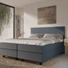 Boxspring Potenza  - MattVelvet - Luxe 7 zone matrassen - complete set met gratis topmatras - Blauw (72)