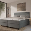 Boxspring Potenza  - MattVelvet - Luxe 7 zone matrassen - complete set met gratis topmatras - Blauw/grijs (MattVelvet)