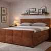 Premium boxspring Toledo - MattVelvet - Luxe 7 zone matrassen - Complete set met gratis topmatras - Whisky 126