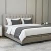 Boxspring Palencia - Kunstleer- Luxe 7 zone matrassen - Complete set met gratis topmatras - Beige (982)