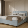 Boxspring Burgos - Stof - Luxe 7 zone matrassen - Complete set met gratis topmatras - Blauw (72)