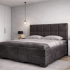 Premium boxspring Lucca - Velvet - Complete set - gratis topmatras - Antraciet 09