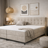 Boxspring Valencia - Luxe 7 zone matrassen in kunstleer - Complete set met gratis topmatras - Beige 20