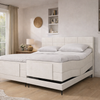 Elektrische boxspring Milaan - Luxe 7 zone matrassen MattVelvet - Complete set met bediening en gratis topmatras - Champagne 102