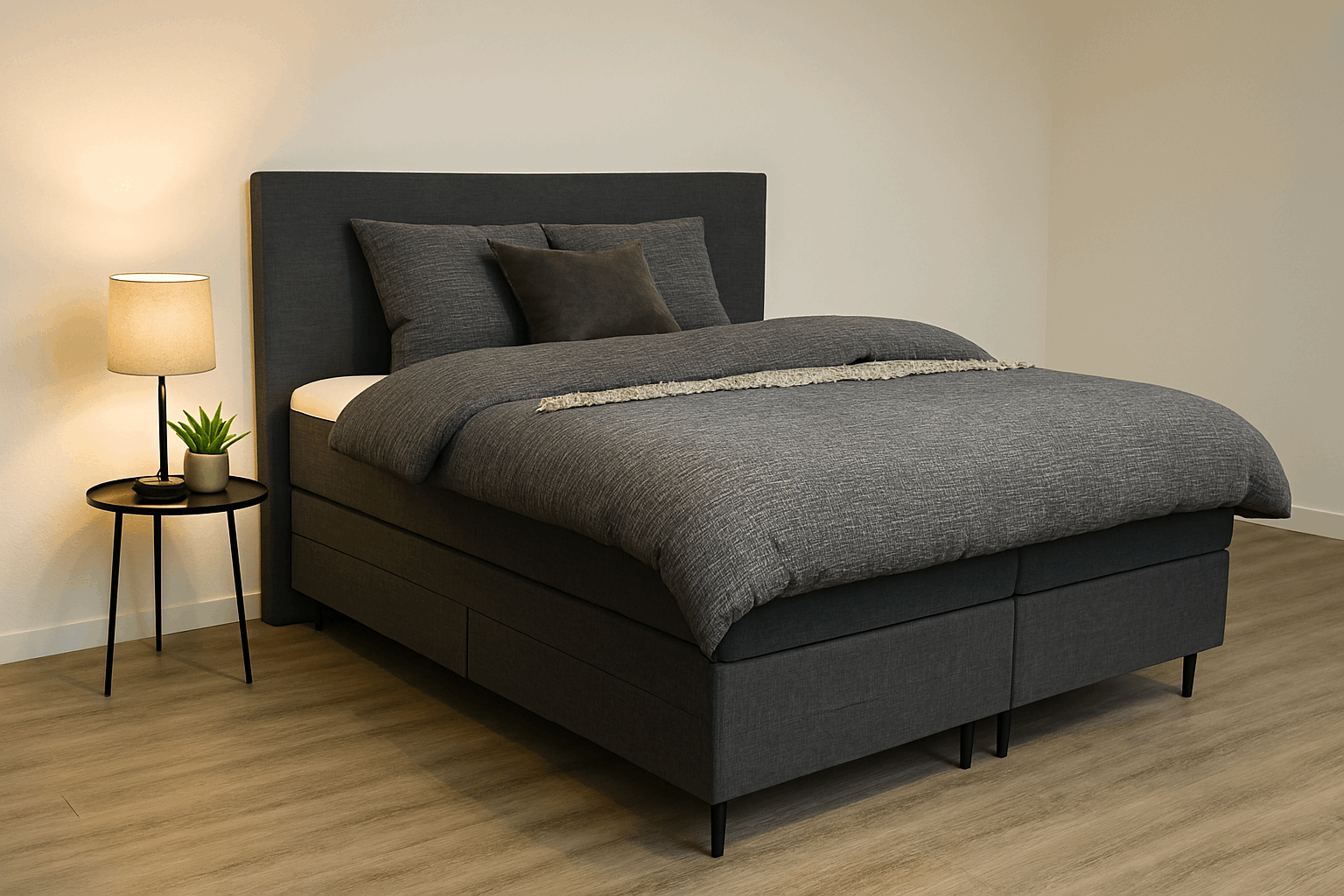 Elektrische boxspring Paris Special Edition - Zwart - Luxe 7 zone matrassen Rivera - Complete set met bediening en gratis topmatras