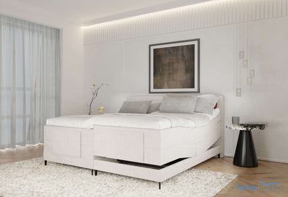 Elektrische boxspring Sergio - Stof - Luxe 7 zone matrassen - Complete set met bediening en gratis topmatras