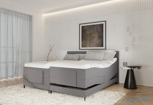 Elektrische boxspring Sergio - Stof - Luxe 7 zone matrassen - Complete set met bediening en gratis topmatras