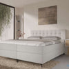 Boxspring Valencia - Luxe 7 zone matrassen in kunstleer - Complete set met gratis topmatras - wit (920)