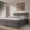 Boxspring Valencia - Luxe 7 zone matrassen in kunstleer - Complete set met gratis topmatras - Zwart (9100)