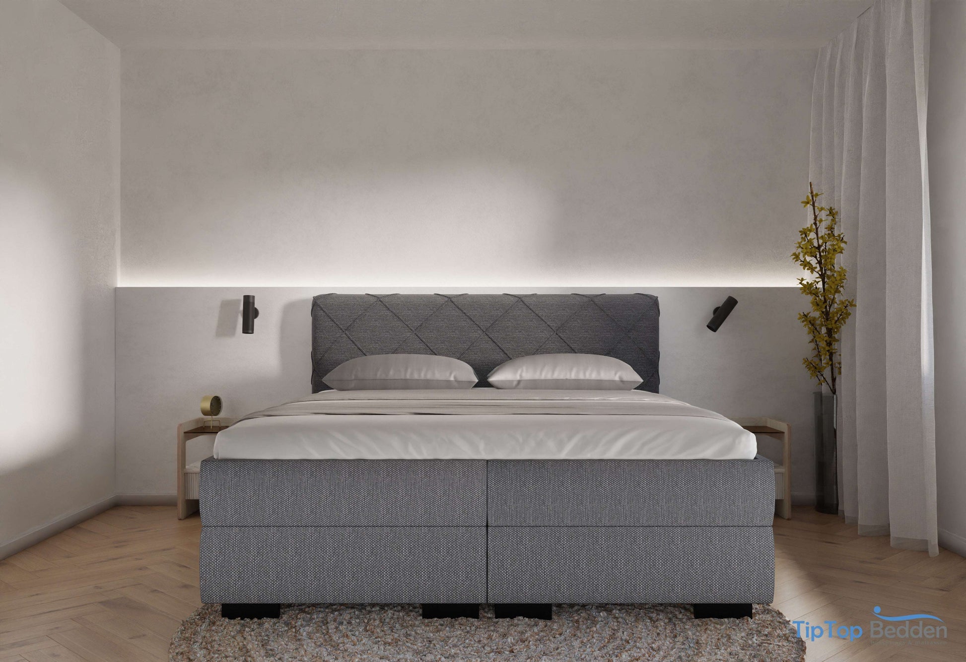 Boxspring Barcelona - stof - Complete set met gratis topmatras