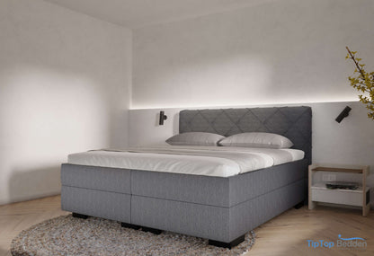 Boxspring Barcelona - stof - Complete set met gratis topmatras