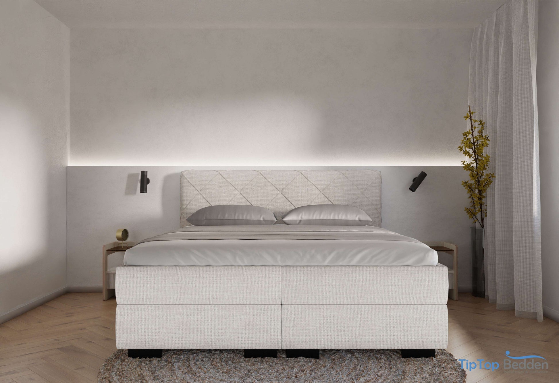 Boxspring Barcelona - stof - Complete set met gratis topmatras