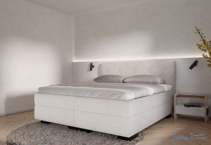 Boxspring Barcelona - stof - Complete set met gratis topmatras