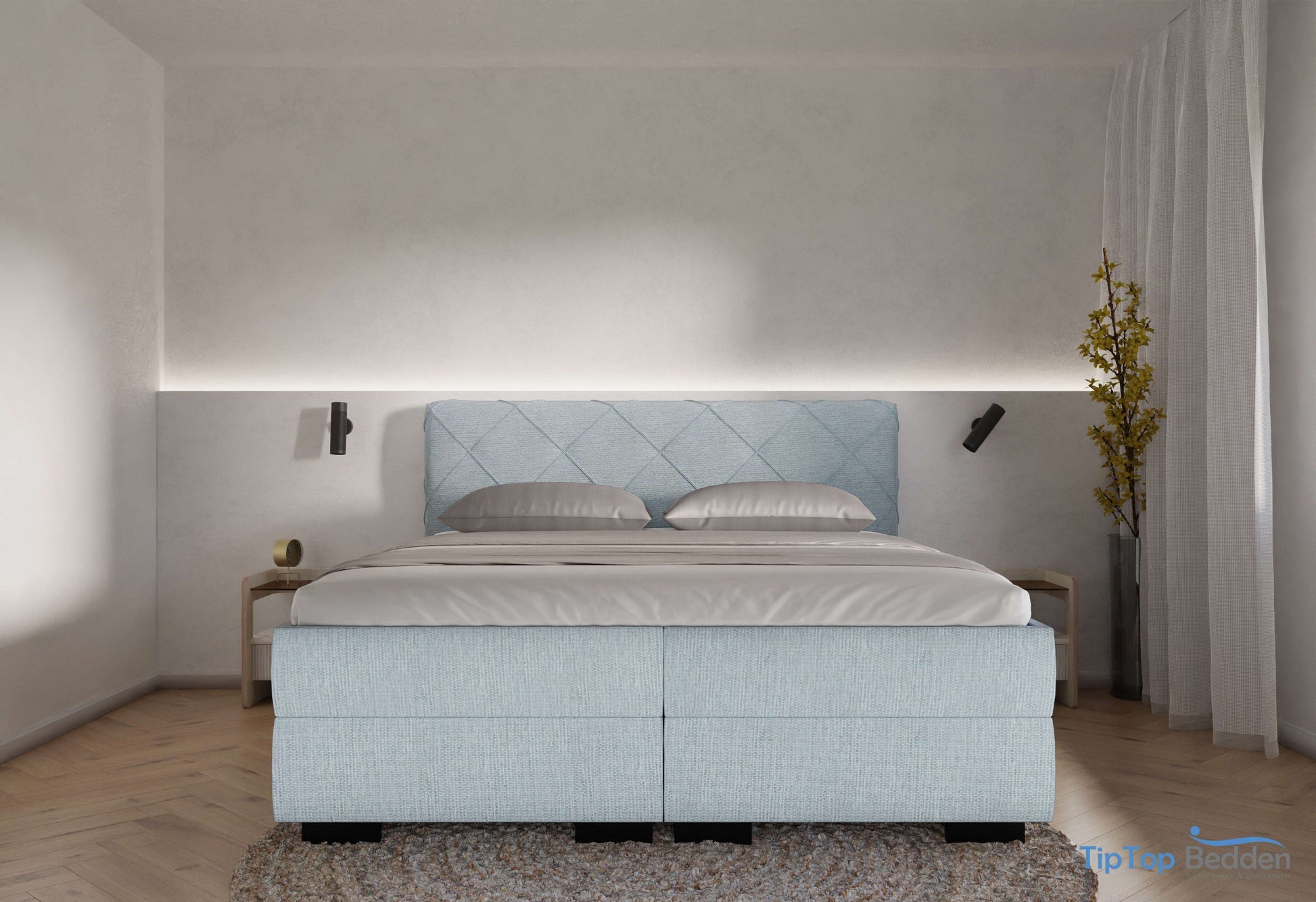 Boxspring Barcelona - stof - Complete set met gratis topmatras