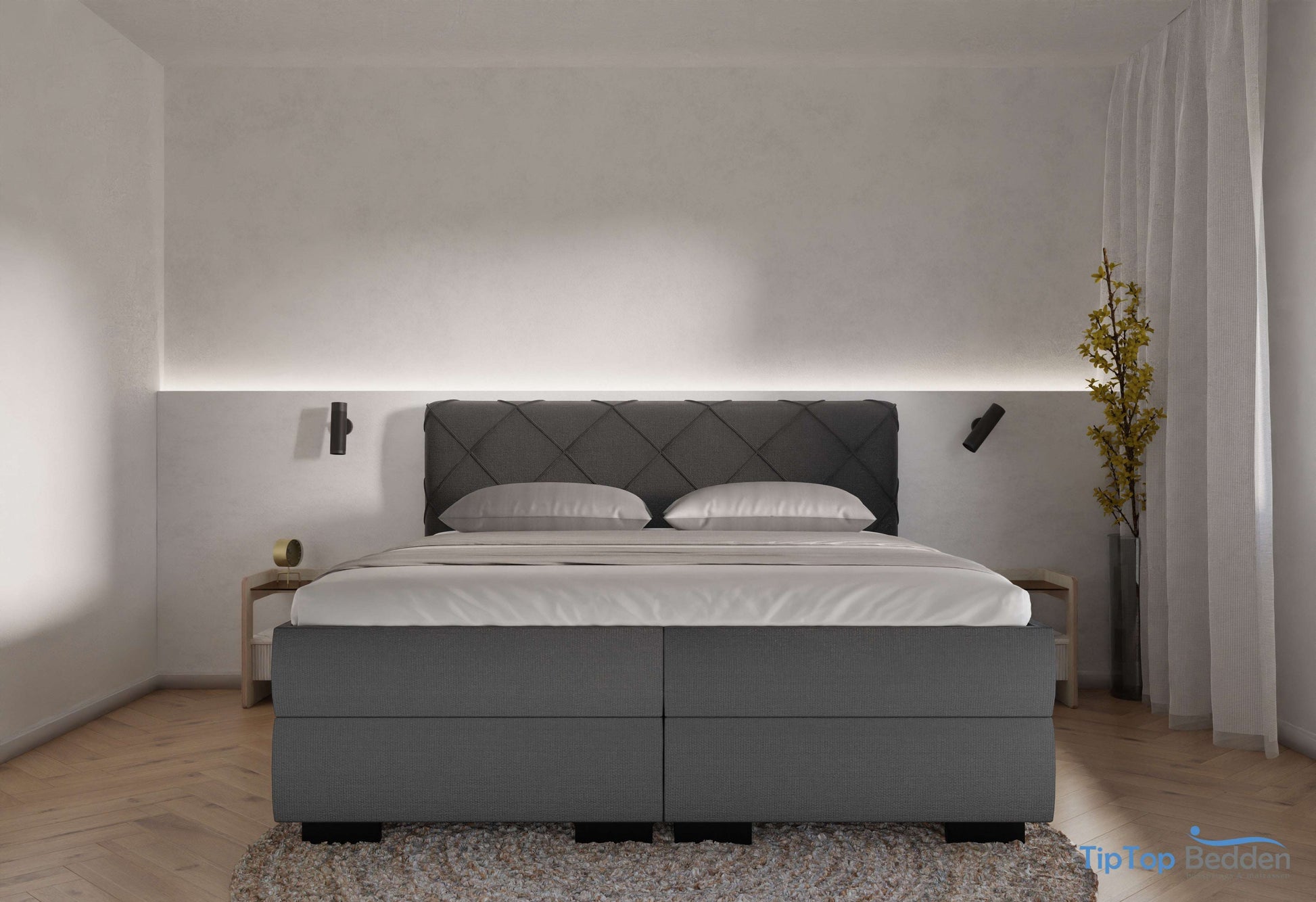Boxspring Barcelona - stof - Complete set met gratis topmatras