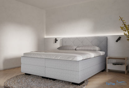 Boxspring Barcelona - stof - Complete set met gratis topmatras