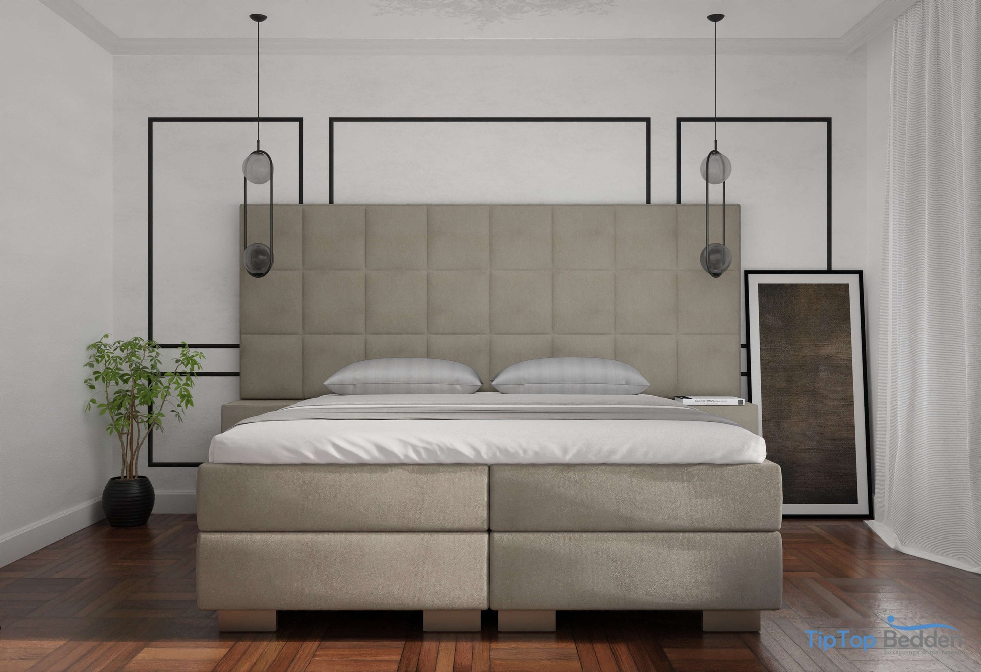 Premium boxspring Lucca XXL - MattVelvet - Luxe 7 zone matrassen - Complete set met gratis topmatras