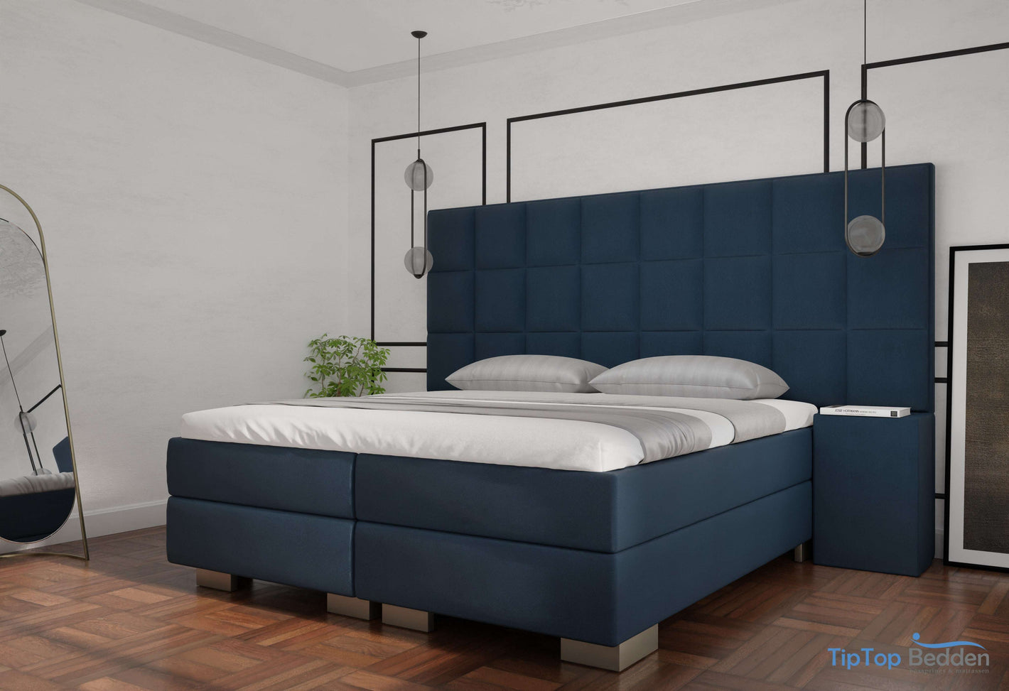 Premium boxspring Lucca XXL - MattVelvet - Luxe 7 zone matrassen - Complete set met gratis topmatras