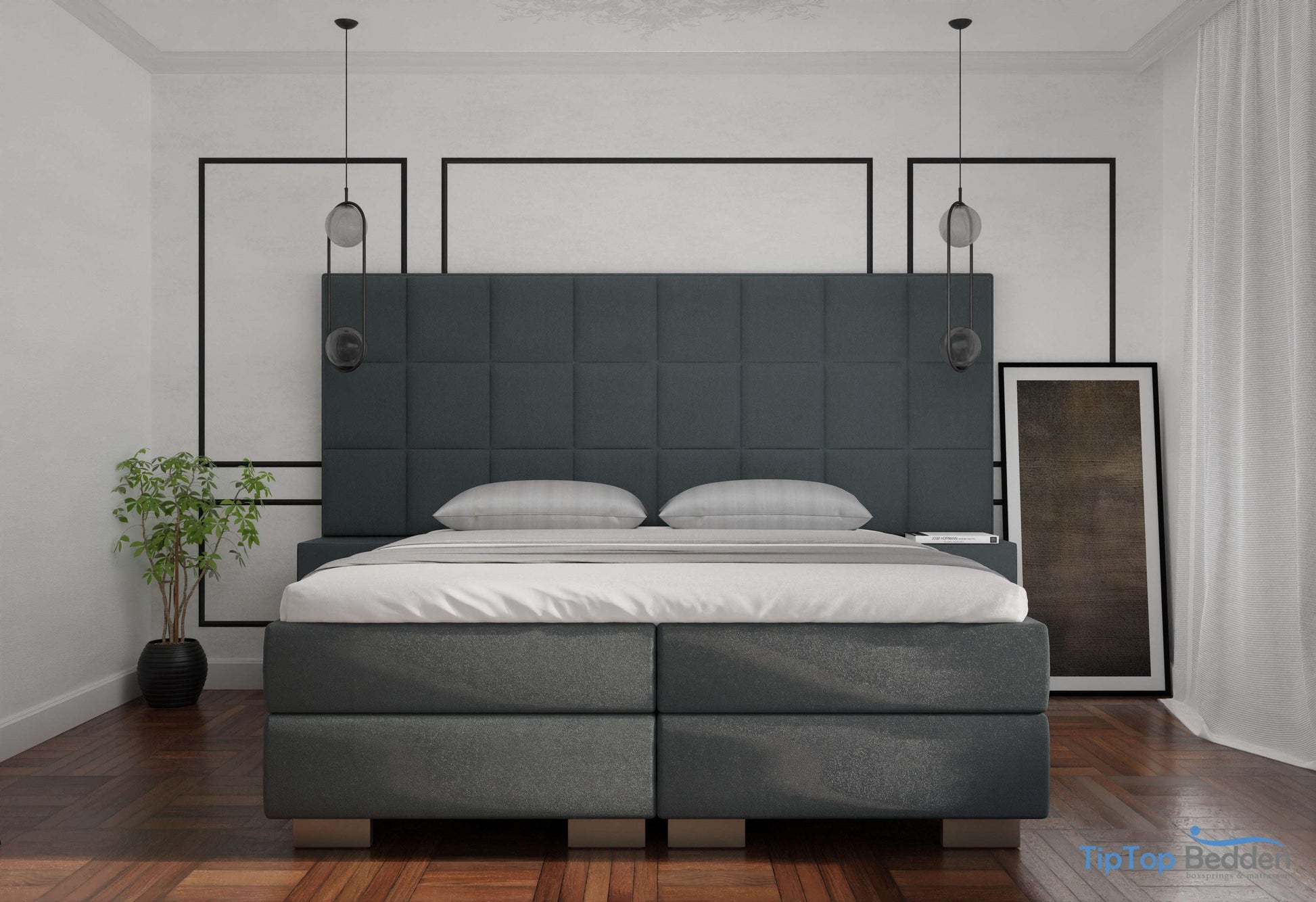 Premium boxspring Lucca XXL - MattVelvet - Luxe 7 zone matrassen - Complete set met gratis topmatras