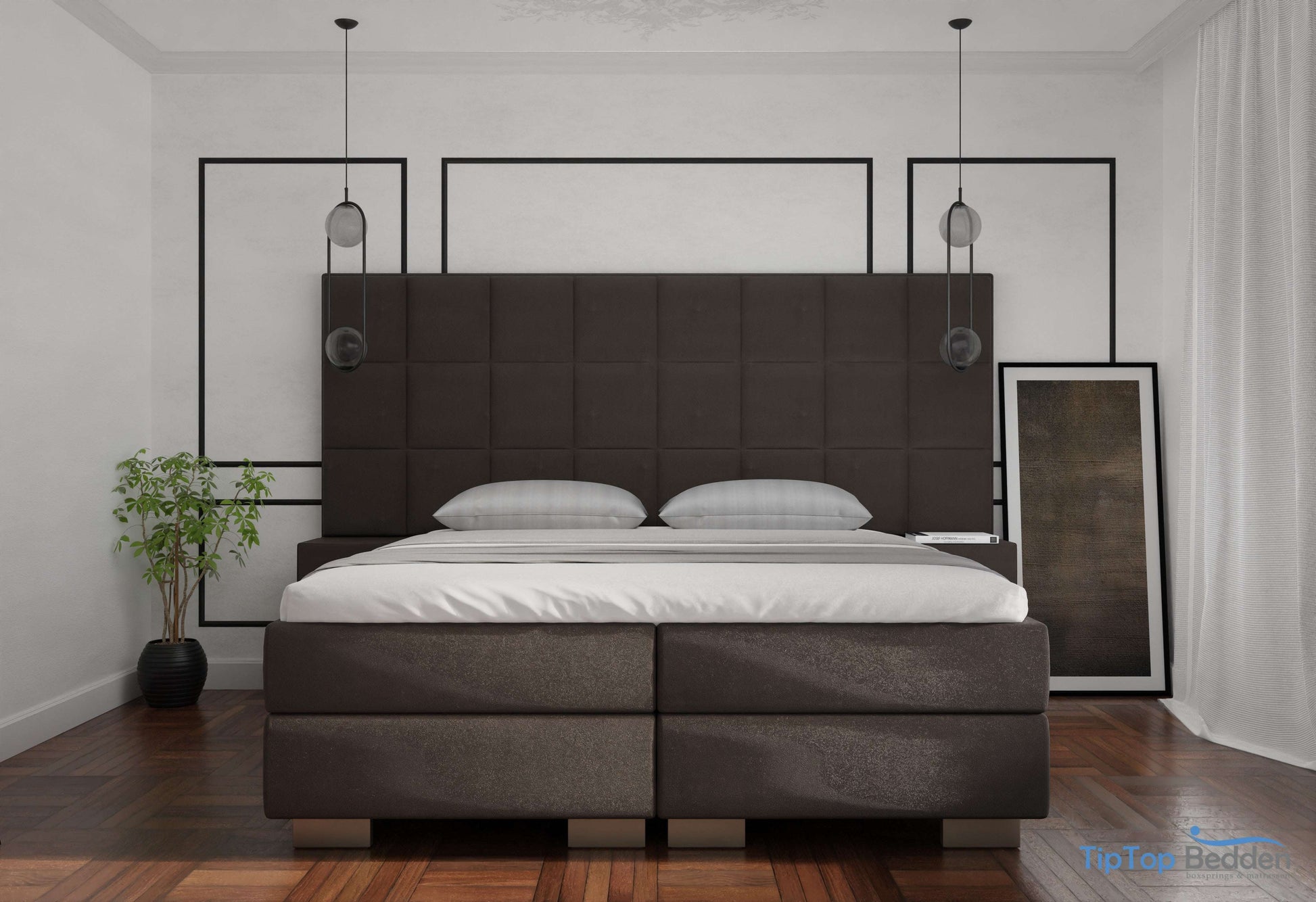 Premium boxspring Lucca XXL - MattVelvet - Luxe 7 zone matrassen - Complete set met gratis topmatras