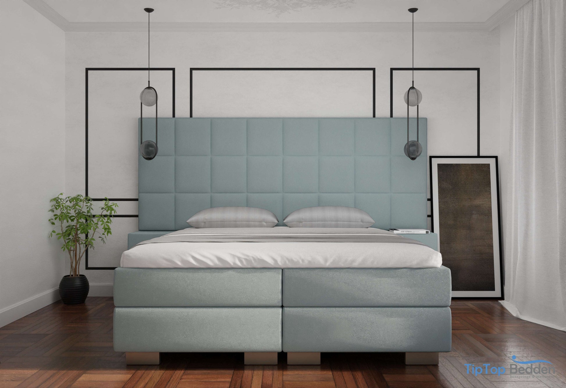 Premium boxspring Lucca XXL - MattVelvet - Luxe 7 zone matrassen - Complete set met gratis topmatras