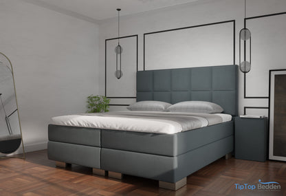 Premium boxspring Lucca - MattVelvet - Luxe 7 zone matrassen- Complete set met gratis topmatras