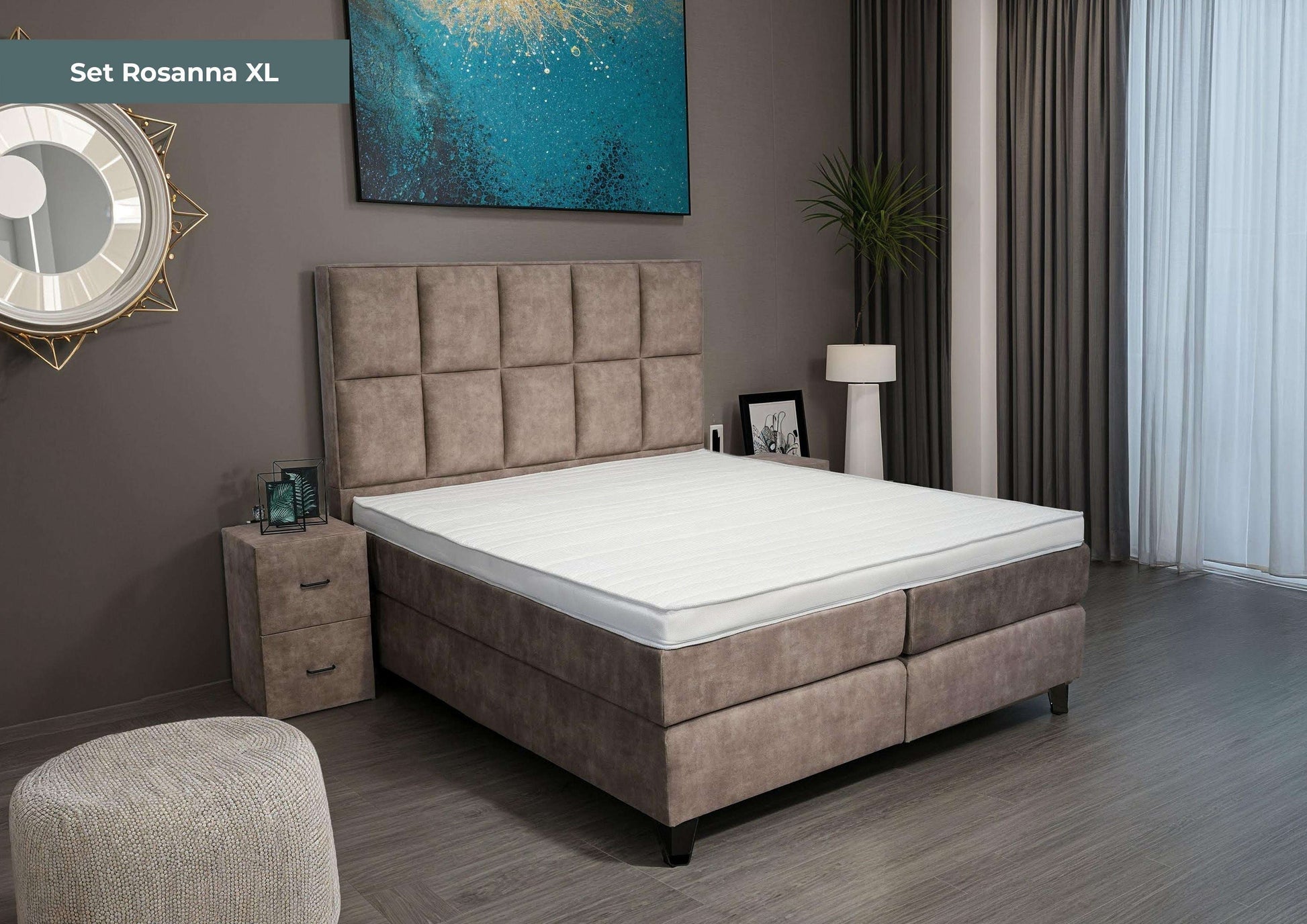 Boxspring Rosanna XL Special Edition - Bruin - Luxe 7 zone matrassen- Complete set met gratis topmatras