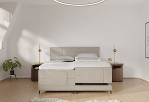 Elektrische boxspring Milaan - Luxe 7 zone matrassen MattVelvet - Complete set met bediening en gratis topmatras