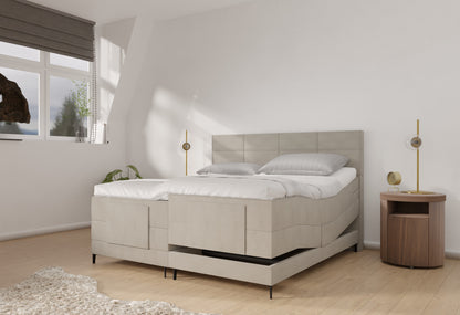 Elektrische boxspring Milaan - Luxe 7 zone matrassen MattVelvet - Complete set met bediening en gratis topmatras