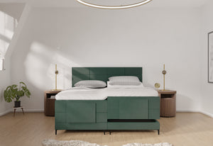 Elektrische boxspring Milaan - Luxe 7 zone matrassen Rivera - Complete set met bediening en gratis topmatras