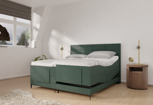 Elektrische boxspring Milaan - Luxe 7 zone matrassen Rivera - Complete set met bediening en gratis topmatras