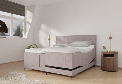 Elektrische boxspring Milaan - Luxe 7 zone matrassen Rivera - Complete set met bediening en gratis topmatras