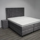 Boxspring Retro XL grijs - Speciale editie - Luxe 7 zone matrassen - complete set met gratis topmatras
