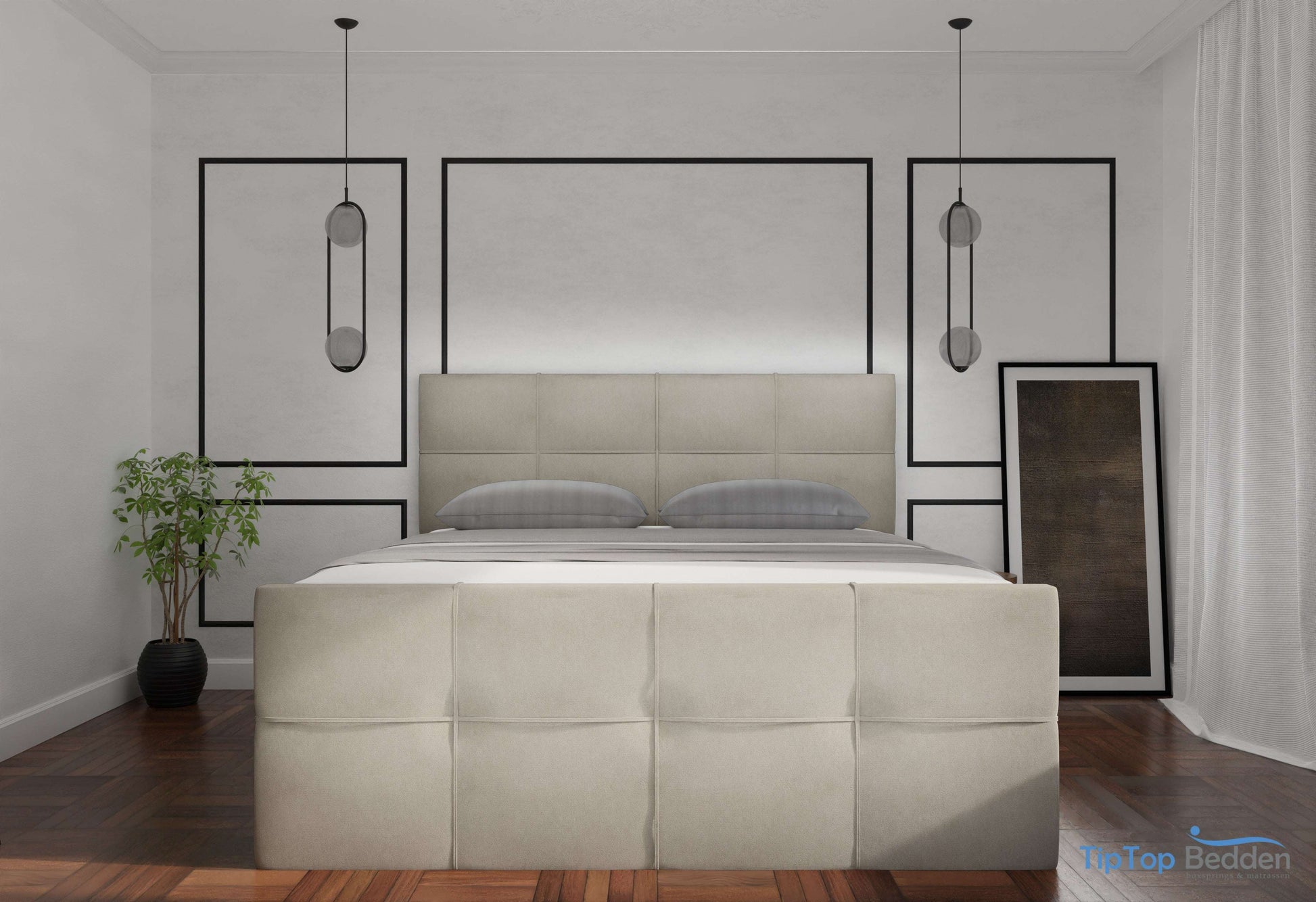 Premium boxspring Toledo - MattVelvet - Luxe 7 zone matrassen - Complete set met gratis topmatras