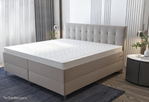 Boxspring Valencia - Luxe 7 zone matrassen in kunstleer - Complete set met gratis topmatras
